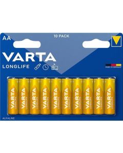 Baterie "Longlife", AA, 10 ks, bez plastu, VARTA 4106101761