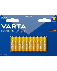 Baterie "Longlife", AAA, 10 ks, bez plastu, VARTA 4103101761