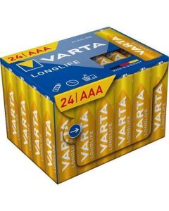 Baterie "Longlife", AAA, 24 ks, bez plastu, VARTA 4103301134