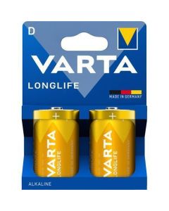 Baterie "Longlife", Typ D - LR20, 2 ks, bez plastu, VARTA 4120101422