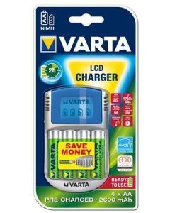 Nabíječka baterií, AA/AAA, 4x2700 mAh AA, car socket, LCD display, VARTA