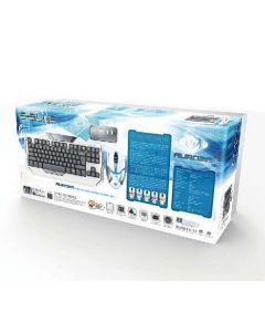 E-blue Auroza sada klávesnice drátová (USB) US, bílá s optickou herní myší, herní
