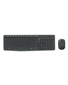 Logitech MK235 Sada klávesnice bezdrátová US, černá s bezdrátovou optickou myší, AAA, klasická, 2.4 [Ghz], 1x AA baterie pro myš