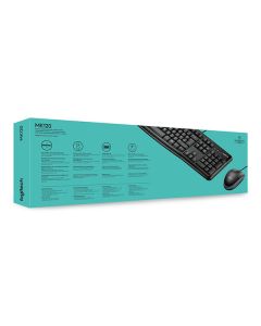 Logitech MK120 sada klávesnice drátová (USB) US, černá s drátovou optickou myší, klasická