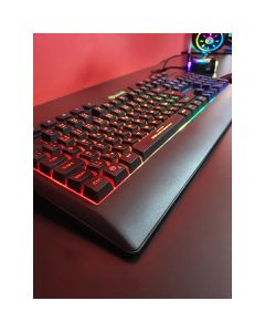 Marvo CM305 RGB sada klávesnice drátová (USB) CZ/SK, černá s herní myší a sluchátky, herní, membránová typ RGB podsvícená
