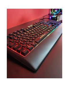 Marvo CM305 RGB sada klávesnice drátová (USB) US, černá s herní myší a sluchátky, herní, membránová typ RGB podsvícená