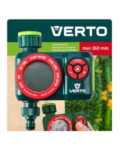 Verto časový vypínač elektronicky 4 funkce, maximální čas vypnutí 360 minut, 1/2" i 3/4", zelený, 15G751