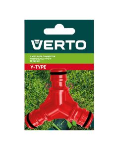 Verto rozdvojka typu Y materiál plast, 1/2" i 3/4", červená, 15G744