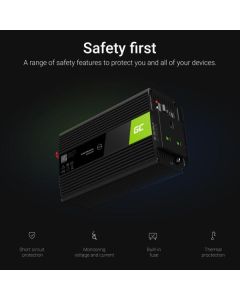 Green Cell měnič napětí z 24V na 230V, 300W/600W, modifikovaný sinus, UK zásuvka