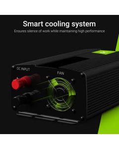 Green Cell měnič napětí z 24V na 230V, 500W/1000W, modifikovaný sinus, UK zásuvka