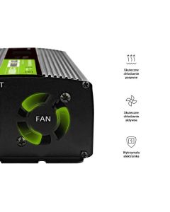 Green Cell PowerInverter 12V to 230V, 500W/1000W měnič napětí