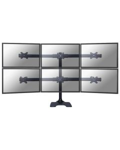 Neomounts FPMA-D700DD6/Držák displeje/na stůl/10-27"/stojan+průchodka/VESA 100X100/nosn. 6x8kg/6 displejů/černý