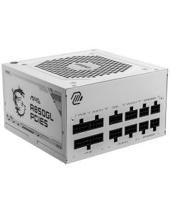 MSI zdroj MAG A850GL PCIE5 WHITE/ 850W/ ATX3.1/ akt. PFC/ 7 let celk. záruka/ 120mm fan/ modulární kabeláž/ 80PLUS Gold