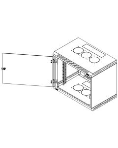 Triton 19' rozvaděč jednodílný 15U/600mm vylamovací otvor pro ventilátor RAL7035