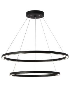 IMMAX NEO FINO SMART závěsné svítidlo 2 kruhy, 60+80cm, 93W, černé, Zigbee 3.0, TUYA