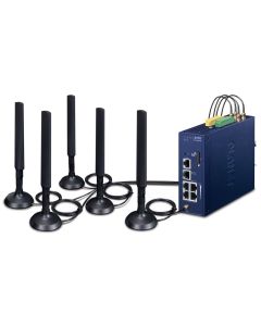 Planet LCG-300-NR IoT LoRaWAN průmyslová brána, 5G/4G, 5x LAN 1Gb, DIN, IP30, -40/+75C, 9-54VDC