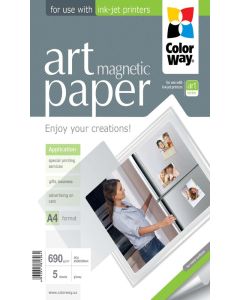 COLORWAY fotopapír/ ART glossy "magnetic" 690g/m2, A4 / 5kusů