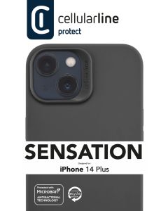 Ochranný silikonový kryt Cellularline Sensation pro Apple iPhone 14 Plus, černý