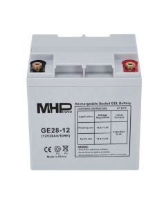 MHPower GE28-12 Gelový akumulátor 12V/28Ah, Terminál T2 - M6, Deep Cycle