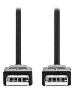 NEDIS kabel USB 2.0/ zástrčka USB-A - zástrčka USB-A/ černý/ bulk/ 3m