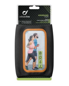Sportovní neoprénové pouzdro CellularLine ARMBAND FLEX, SUMMER EDITION, do velikosti 5,2", černé