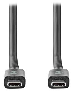 NEDIS kabel USB 3.2 Gen 2/ zástrčka USB-C - zástrčka USB-C/ 100 W/ 4K@60Hz/ 20 Gbps/ poniklovaný/ černý/ box/ 2m