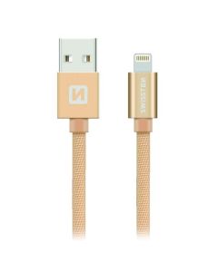 Swissten Datový Kabel Textile Usb / Lightning Mfi 2,0 M Zlatý