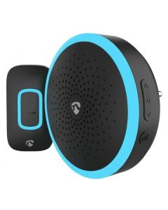 NEDIS bezdrátový zvonek/ napájení z baterie/síťové/ 220 - 250 V AC/ 1x CR2032/ hlasitost 80 dB/ dosah 150 m/ černý