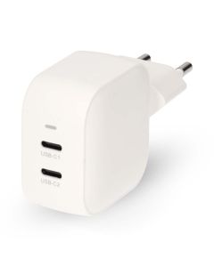 NEDIS síťová nabíječka/ 35 W/ PD 3.0/ rychlé nabíjení/ 1.75 / 2.33 / 2.92 / 3.0 A/ 2x USB-C/ bílá