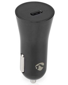 NEDIS nabíječka do auta/ 20 W/ 12 - 24 V DC/ 3.0 A/ USB-C/ automatická volba napětí/ černá