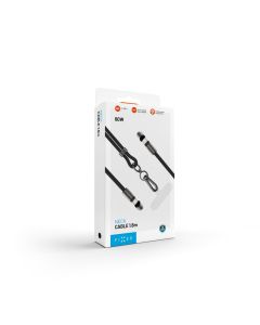Opletený kabel FIXED Neck Cable pro telefony se zadním krytem s konektory USB-C/USB-C, 1.6m, PD 60W, 480Mbps, černý