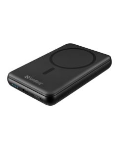 Sandberg SemiSolidState Magnet Powerbank 10000 mAh PD20W, magnetická powerbanka, černá