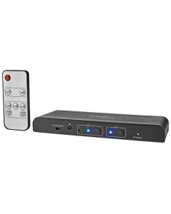 NEDIS HDMI extraktor/ 2x HDMI vstup/ TosLink zásvuka/ 1x 3.5 mm/ 1x HDMI výstup/ 2x RCA/ 4K@60Hz/ 18 Gbps/ kov/ antracit