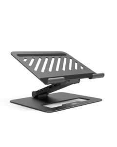 PORT CONNECT Dokovací stanice USB-C , 3x4K s nastavitelným držákem notebooku, černá