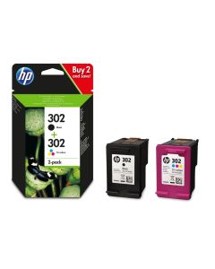 HP 302 Dvojbalení originálních inkoustových kazet, Černá a Tříbarevná