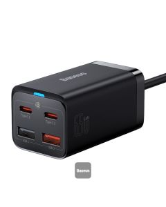 Baseus rychlonabíječka do sítě GaN3 Pro, 2x USB-C, 2x USB 65W černá
