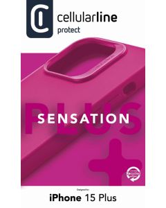 Ochranný silikonový kryt Cellularline Sensation Plus pro Apple iPhone 15 Plus, růžový