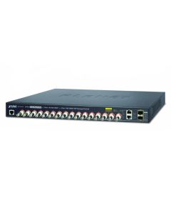 Planet LRP-1622CS, COAX PoE switch, 16x 100Base-TX, 2x SFP/TP, IEEE802.3at, Web/SNMPv2c, IGMPv3, QoS, VLAN