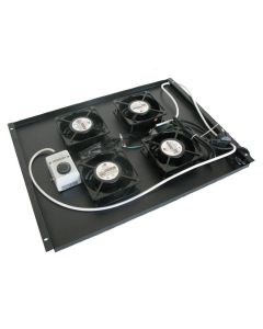 XtendLan Ventilace pro stojanové rozvadeče ECO hloubky 800mm, 4x ventilátor s termostatem, černá