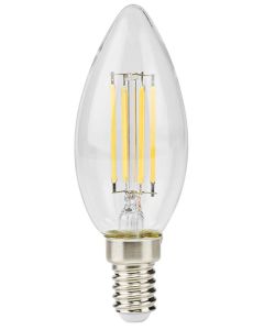 NEDIS LED žárovka E14/ svíčka/ 4,5 W/ 220 V/ 470 lm/ 2700 K/ stmívatelná/ teplá bílá/ retro styl/ čirá
