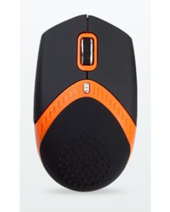 AMEI AM-M101O/Ergonomická/Optická/1 600 DPI/Drátová USB/Černá-oranžová