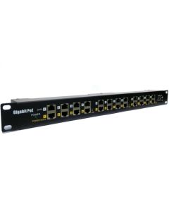 POE Gigabitový Patch panel Cat5 19" 12port 1U