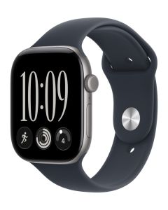Apple Watch Series 12 46mm Vesmírně šedý hliník s námořnicky modrým sportovním řemínkem - S/M