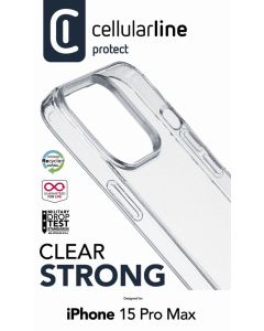 Zadní čirý kryt s ochranným rámečkem Cellularline Clear Duo pro Apple iPhone 15 Pro Max