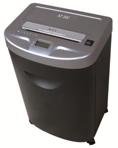 AT skartovač AT-20C/ řez 3,8x40 mm/ prac. šíře 230 mm/ kapacita 17 listů/ objem koše 35 l/ stupeň utajení P4/ šedo-černý