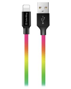 Colorway Datový Kabel USB/ Apple Lightning/ 2.4A/ 1m/ Multicolor