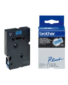 BROTHER laminovaná páska TC-591 / modrá-černá / 9mm