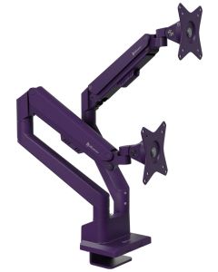 AROZZI ALZARE NEO DUO Purple/ stolní držák pro 2 monitory/ plynový píst/ kovový/ fialový