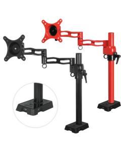 ARCTIC Z1 red - single monitor arm with USB Hub in