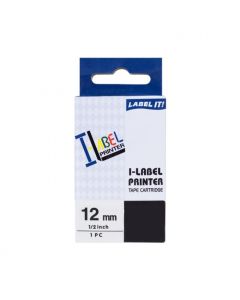 PRINTLINE kompatibilní páska s Casio XR-12BU1 12mm, 8m, černý tisk/modrý podklad